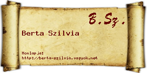 Berta Szilvia névjegykártya