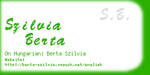 szilvia berta business card